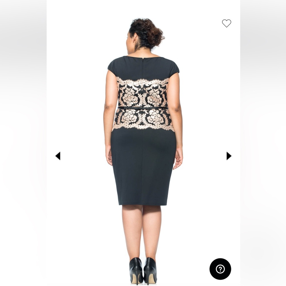 Tadashi Shoji Neoprene and Paillette Lace Dress Size 12 - Picture 7 of 12